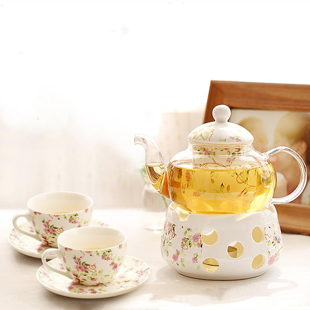 新品未使用！ satin ティーセット Amazon｜Sarinyティーポット ティーセット 耐熱ガラス 透明 セラミック